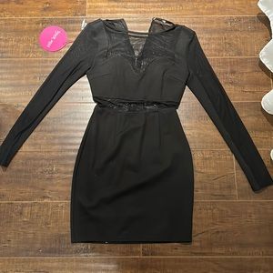 New with tags nasty gal (tiger mist) black mesh dress